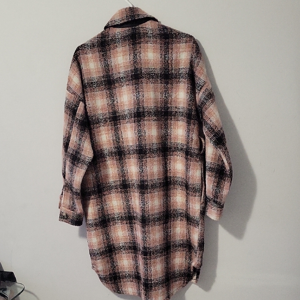 Plaid Button-Up Shirt Jacket - Picture 4 of 6